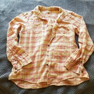 🛍Large Ruff Hewn Pink Long Sleeve Button Down